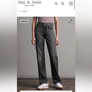 Rag & Bone Alex Liquid Miramar High Rise Straight Black Magic NWT Size 24